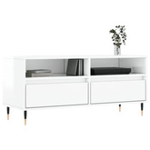 vidaXL Szafka pod TV, wysoki połysk, biała, 100x34,5x44,5 cm