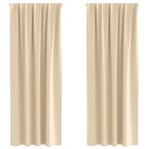Firany blackout z kółkami 2 pcs Kremowy 225 x 140 cm Poliester