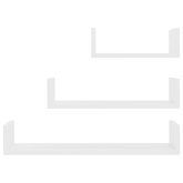 Półki ścienne, 3 szt., białe, materiał drewnopochodny