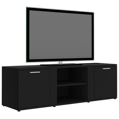 vidaXL Szafka pod TV, czarna, 120x34x37 cm, materiał drewnopochodny