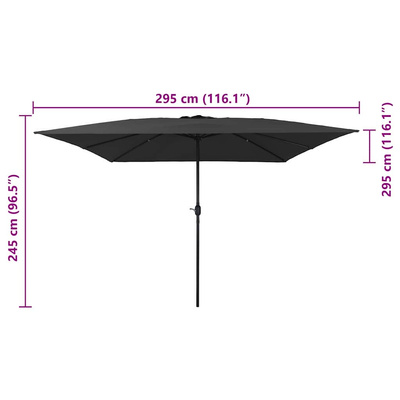 Parasolka ogrodowa Antracyt 295 x 295 x 245 cm Poliester i Stal
