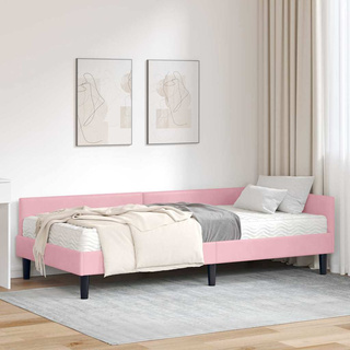 Rama Łóżka Narożnego z Materacem 2 szt. różowy 90 x 200 cm
