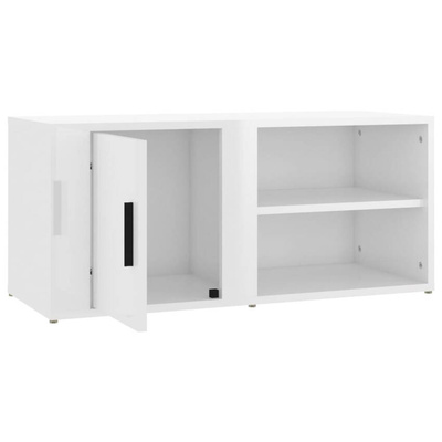 vidaXL Szafka pod TV, wysoki połysk, biała, 80x31,5x36 cm