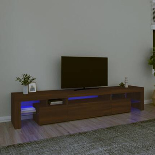 vidaXL Szafka pod TV z oświetleniem LED, brązowy dąb, 215x36,5x40 cm