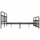 vidaXL Metalowa rama łóżka z wezgłowiem i zanóżkiem, czarna, 200x200cm model standard