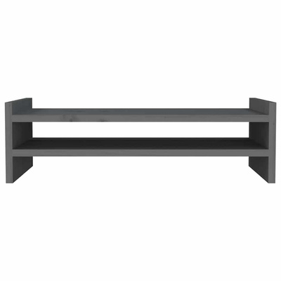 Podstawka na monitor, szara, 50x27x15 cm, lite drewno sosnowe