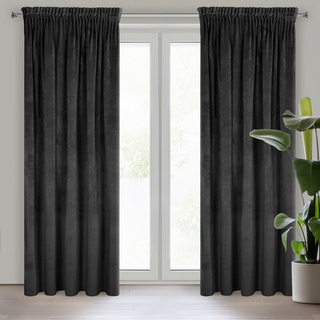 Zasłona Villa czarna 140x270