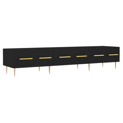 vidaXL Szafka pod TV, czarna, 150x36x30 cm, materiał drewnopochodny