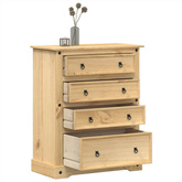 Komoda Corona, 92x48x114 cm, lite drewno sosnowe