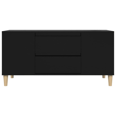 vidaXL Szafka pod TV, czarna, 102x44,5x50 cm, materiał drewnopochodny