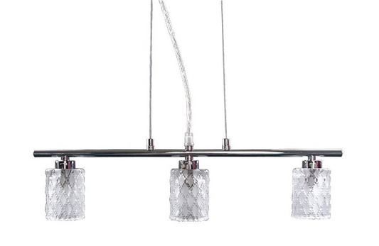 Lampa wisząca Berta z trzema szklanymi kloszami nad stół chromowana G9