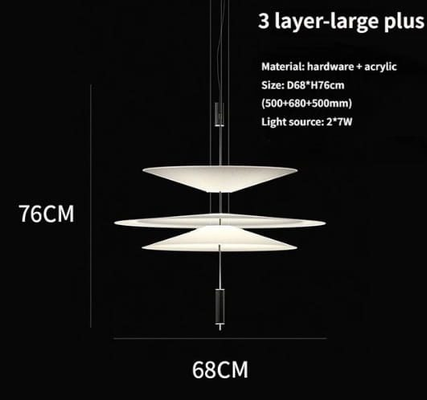 Nowoczesna Lampa Wisząca 3 warstwy LED Flamingo Parrot Czarny ADANI AD104B
