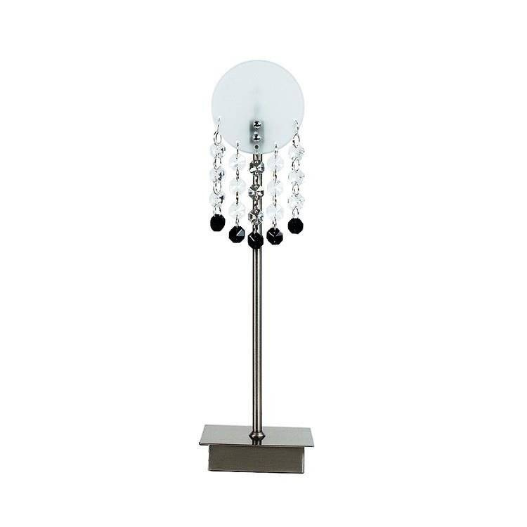 Lampka nocna Luxor szklana srebrna glamour z żarówką