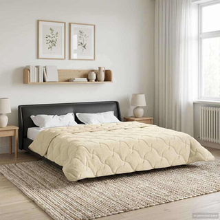 Letni Kołdra Kremowy 200 x 200 cm Mikrofibra i Fleece Teddy