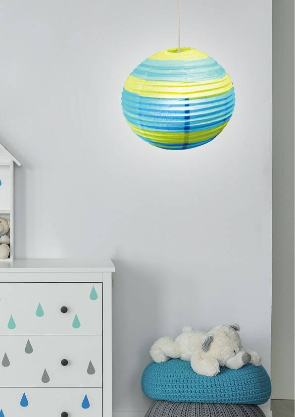 Abażur papierowy niebiesko-zielony kula 50cm Kokon Candellux 70-16556