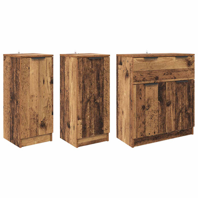 Bufet 3 szt. Stare drewno 120 x 30 x 70 cm Drewno inżynieryjne
