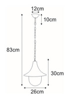Lampa ogrodowa wisząca K-8126 CZARNY/ZŁOTY z serii BOSTON