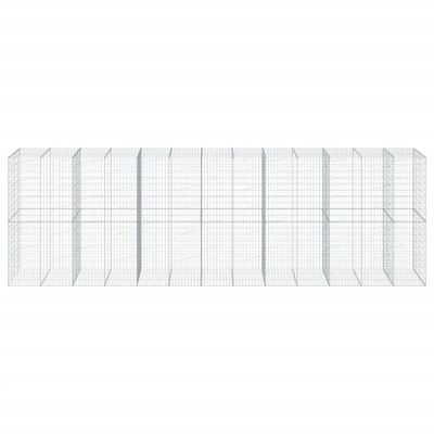 Kosz gabionowy z pokrywą, 650x100x200 cm, galwanizowane żelazo