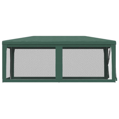 vidaXL Namiot imprezowy z 6 ściankami z siatki, zielony, 3x6 m, HDPE