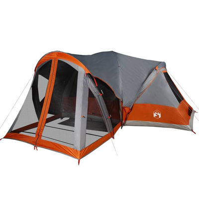 vidaXL Namiot rodzinny tipi, 8-os., szaro-pomarańczowy, wodoszczelny model standard