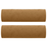 2-osobowa sofa z poduszkami, brązowa, 120 cm, aksamit