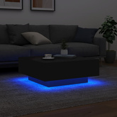 Stolik kawowy z oświetleniem LED, czarny, 80x80x31 cm