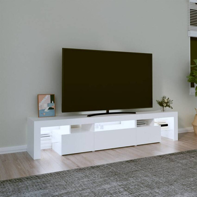 vidaXL Szafka pod TV z oświetleniem LED, biała 200x36,5x40 cm cm