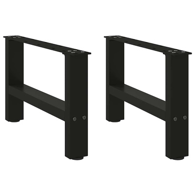 Nogi do stolika kawowego czarne 2 szt. 50x(30-31) cm stal