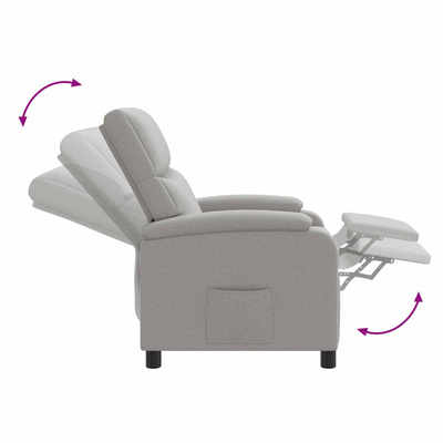 Fotel recliner Szary chmur tkanina