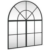 vidaXL Lustro ścienne, czarne, 60x70 cm, zakończone łukiem, żelazo