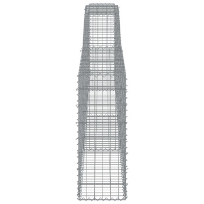 Kosze gabionowe, 8 szt, 400x30x80/100 cm, galwanizowane żelazo