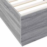 Łóżko z ramą z LED Szary Sonoma 80 x 200 cm Drewno inżynieryjne