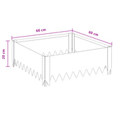 Krawężnik do trawnika 4 szt. 60 x 60 x 20 cm Stal srebrny