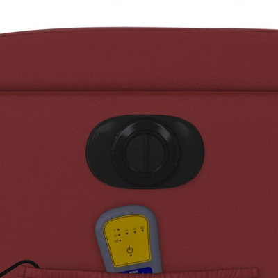 vidaXL Rozkładany fotel masujący, elektryczny, bordowy, sztuczna skóra