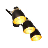 Aleksandria lampa sufitowa listwa 3x40w klosz czarny+złoty