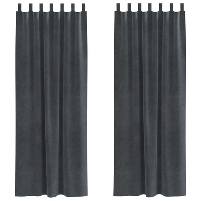 Zasłony zaciemniające 2 pcs Jasnoszary 140 x 260 cm Aksamit