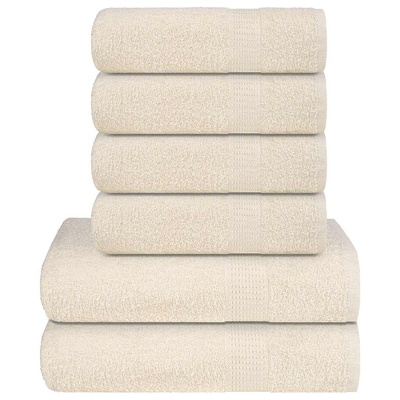 6-cz. zestaw ręczników, FROGN, kremowy, 360 g/m²