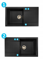 Zlewozmywak Estein 86 8M / czarny metalik