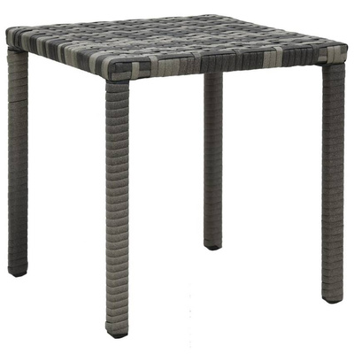 vidaXL Leżaki ze stolikiem, polirattan, antracytowe