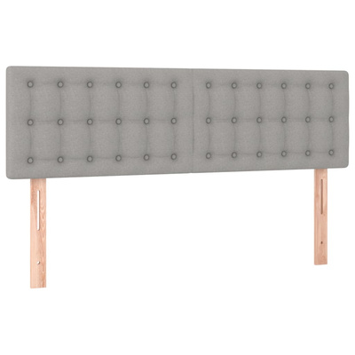 vidaXL Zagłówek do łóżka z LED, jasnoszary, 144x5x78/88 cm, tkanina model standard