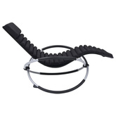 vidaXL Leżak ogrodowy z poduszką, stalowy, czarny