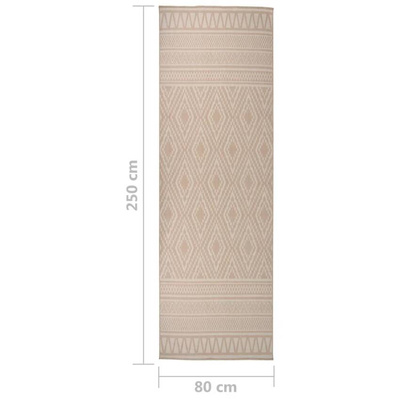 vidaXL Dywan zewnętrzny o płaskim splocie, 80x250 cm, brązowe pasy