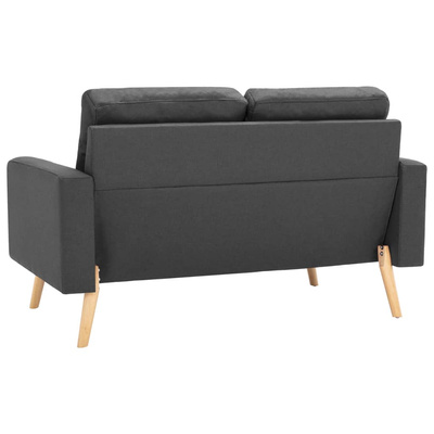 vidaXL 2-osobowa sofa, ciemnoszara, tapicerowana tkaniną