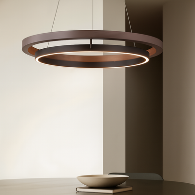 Lampa wisząca Abigali Plato 38W ring nowoczesna brązowy/czarny