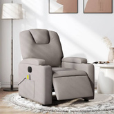 vidaXL Rozkładany fotel masujący, elektryczny, kolor taupe, tkanina model standard