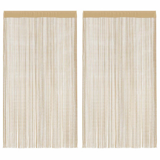Zasłony sznurkowe, 2 sztuki, 100 x 250 cm, beżowe