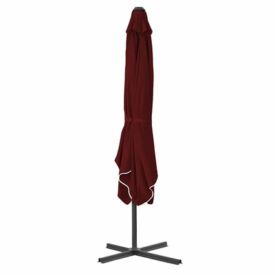 Parasol ogrodowy na stalowym słupku, bordowy, 250x250x230 cm