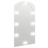 Lustro z lampami LED, 90x45 cm, szklane, z łukiem vidaXL