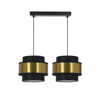 Lampa wisząca z abażurami Prestige czarna podwójna do salonu nad stół