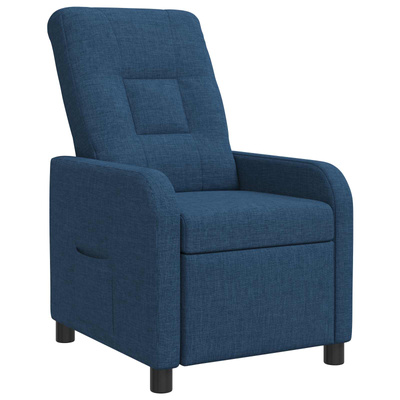 Fotel recliner niebieski tkanina